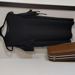 Mango Black cold shoulder mini dress